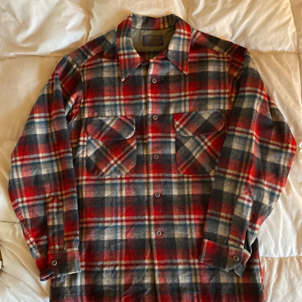 Pendleton Men’s Medium Multicolored Collared Butt… - image 1